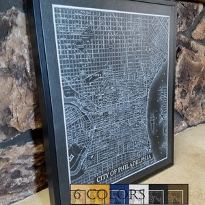 Old Map Of Philadelphia, Ready to hang canvas gallery wrap or rolled print. 6 colors and 3 sizes to choose, FREE SHIPPING USA!