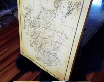 Old Map Of Scotland on Canvas! Ready to hang canvas gallery wrap or rolled print. 6 colors and 3 sizes to choose, FREE SHIPPING USA!