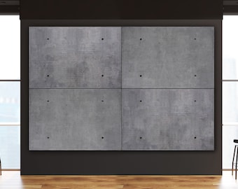Concrete Wall, 80"x120" Large Four Piece Canvas, Canvas Gallery Wrap, Six Sizes, FREE SHIPPING USA!