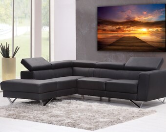 Extra Large Sea Dock Sunset! 40"×60" and other sizes, Three colors, Ready to hang canvas gallery wrap or rolled print. FREE SHIPPING USA!