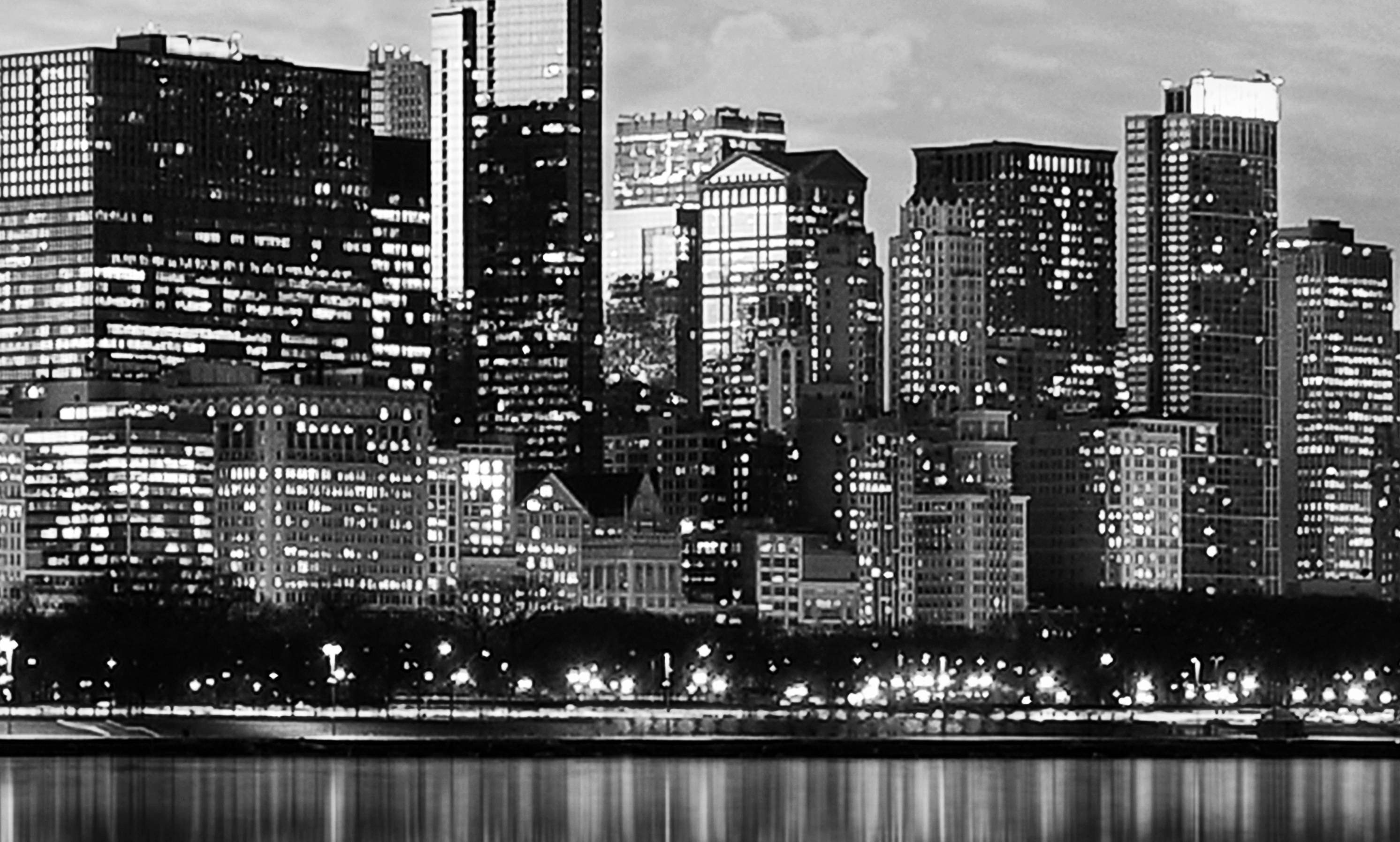 Extra Large Chicago Skyline! 40×80 and other sizes, Three colors, Ready