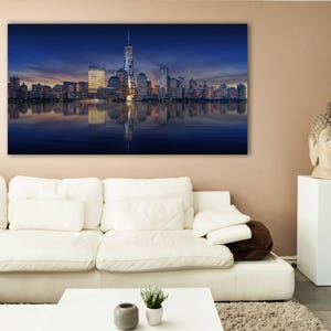 Extra Large New York Skyline Picture on Paper or Canvas! 40&quot;×74&quot; and other sizes, Three colors, Ready to hang or print, FREE SHIPPING USA!
