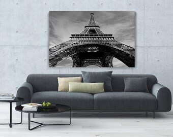 40" x 60" Eiffel Tower Picture on Paper or Canvas! Ready to hang canvas gallery wrap or rolled print. Three sizes, FREE SHIPPING USA!