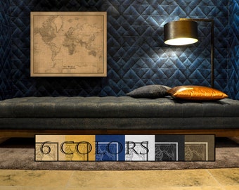 Old Map Of World, Large Wall Map Paper or Canvas, print or gallery wrap, 6 colors and 3 sizes to choose, FREE SHIPPING USA!