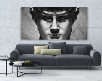 Giant 40"×80" David Face, Paper or Canvas, Ready to hang canvas gallery wrap or rolled print. 3 colors and 3 sizes, FREE SHIPPING USA!