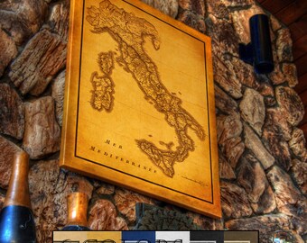 Old Map Of Italy, Large Wall Art, ready to hang canvas gallery wrap or rolled print , 6 colors and 3 sizes to choose, FREE SHIPPING USA!