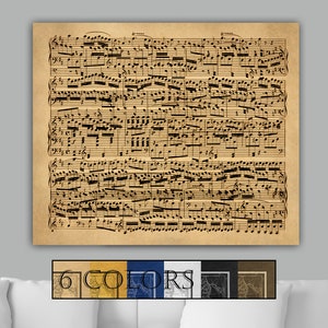 Large Musical Notes in Disarray, Ready to Hang Large Gallery Wrap Canvas or print, 6 colors and 3 sizes to choose, FREE SHIPPING USA!