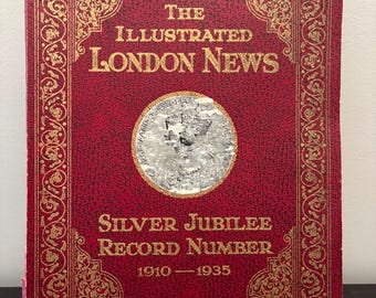 Illustrerad London News silverjubileumsnummer 1935 | Första världskriget, flyg- och kunglig historia-tallrikar | Vintage samlarbok