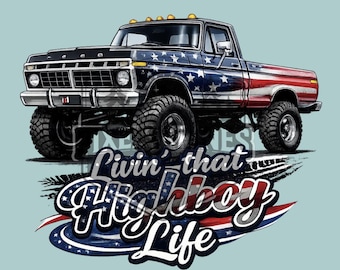 Vintage Ford Truck American Flag Graphic (Digital Download)