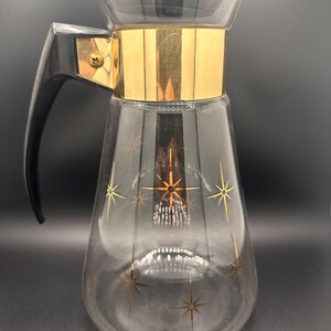 MCM Corning ware Atomic Sunburst 6 Tassen Karaffe mit Deckel