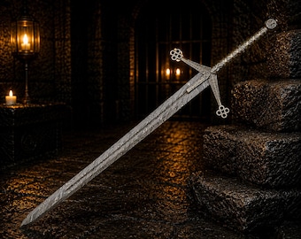 Handmade Stainless Steel Scottish Claymore Sword Medieval Fantasy Collectible Gift for Dad Anniversary Gift For him Groomsman Gift Halloween