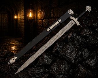 Handmade Stainless Steel Viking Display Sword Medieval Fantasy Collectible Gift for Father Anniversary Gift For him Groomsman Gift Halloween