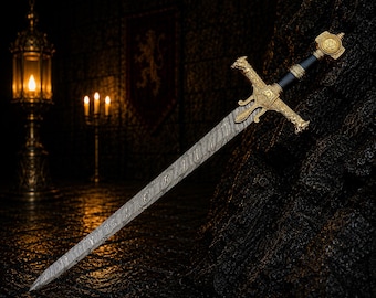Handmade Damascus Steel  GreatSword Medieval Knight Sword Viking Display Wall Decor Collector Gift for Him Halloween Gift For Dad Longsword