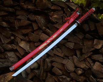Handmade Ninja Steel Sword, Japanese Style Samurai Sword, Full Tang Katana, Collectible Sword, Unique Gift for Him Groomsman Gift for Dad