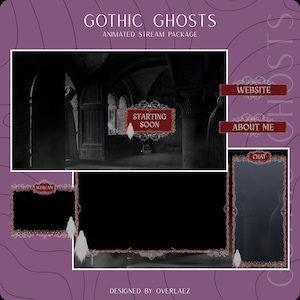Forfait de diffusion en continu des fantômes gothiques | Superpositions sombres de Twitch (téléchargement PDF)
