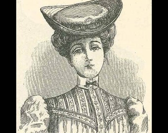 Hat Pattern INSTANT Download EDWARDIAN Printable Pdf Antique French Chapeaux Copy