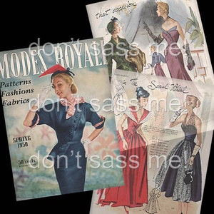 1950s Digital Download Vintage MODES ROYALE Pattern Catalog - 25 Pages Printable PDF