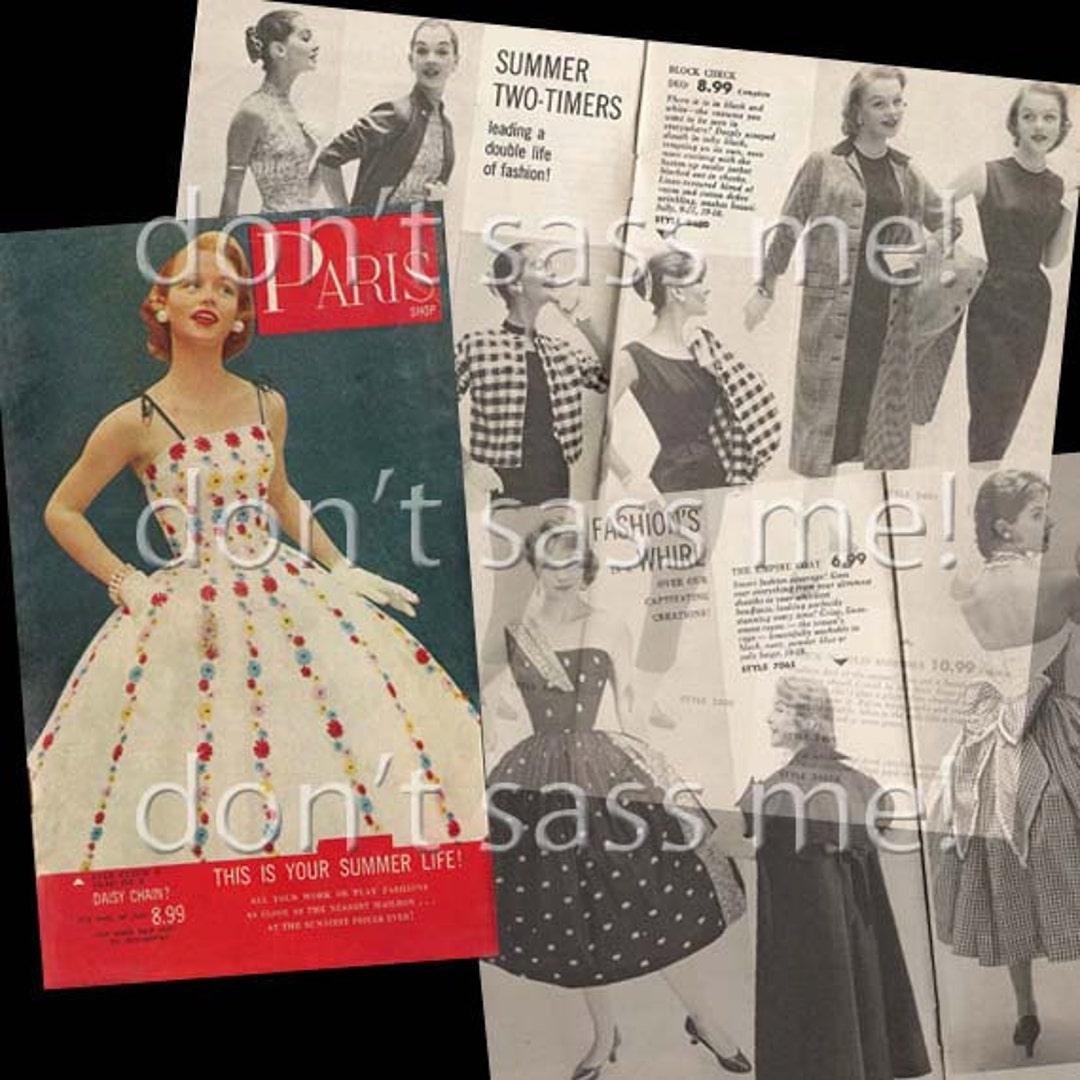 1950s Digital Download Vintage PARIS SHOP Store Summer Sale Mail Order Catalog - 25 Pages ...