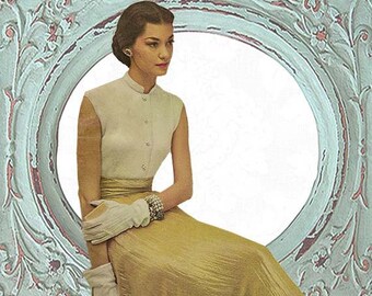 Década de 1940 Descarga instantánea Vintage Patrón Noche Punto Top Vogue Tejer PDF M/L