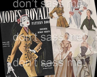 1950s Digital Download Vintage MODES ROYALE Pattern Catalog - 25 Pages Printable PDF