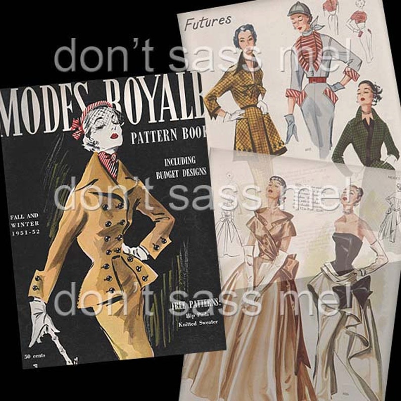 1950s Digital Download Vintage MODES ROYALE Pattern Catalog 25 Pages