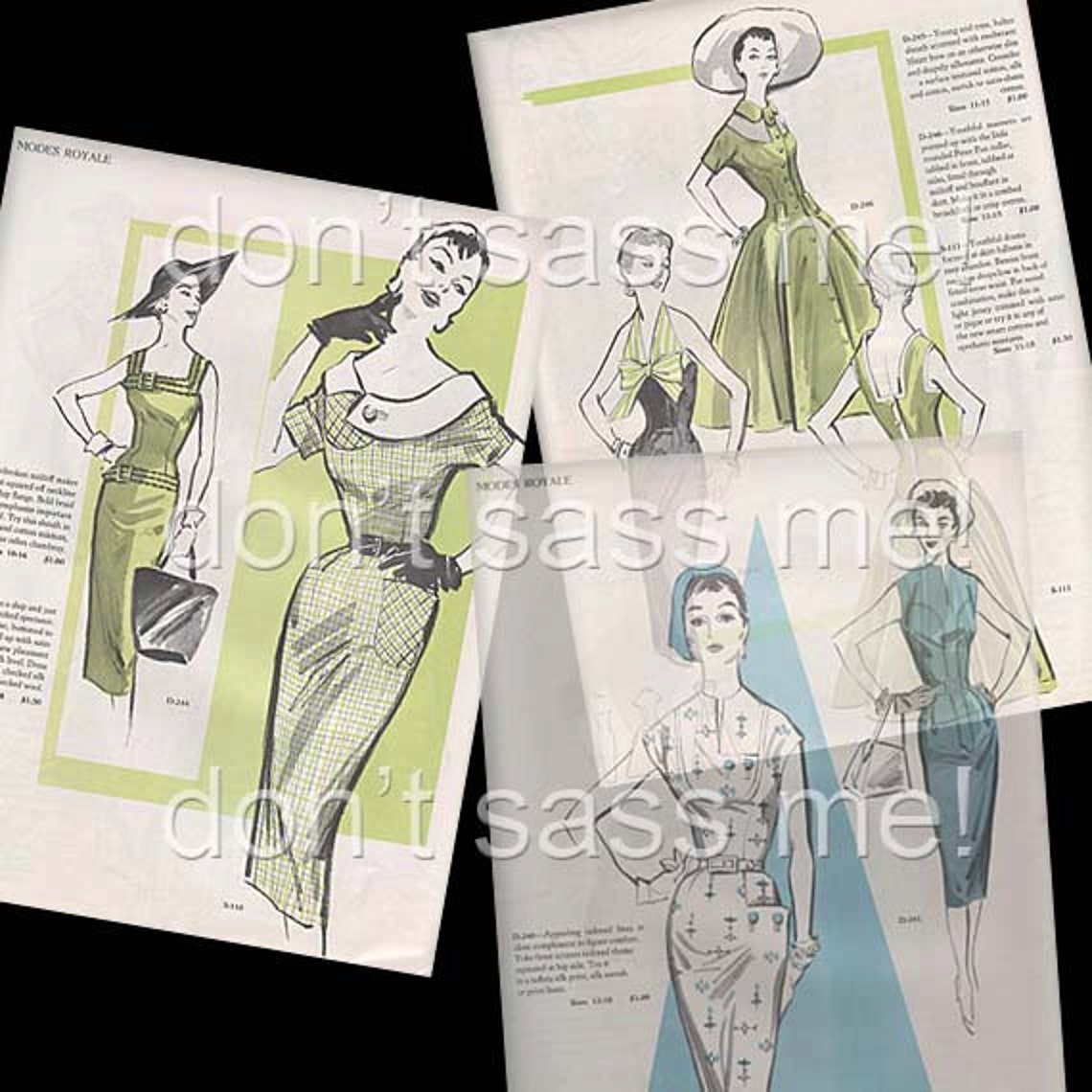 1950s Digital Download Vintage MODES ROYALE Pattern Catalog 30 Pages