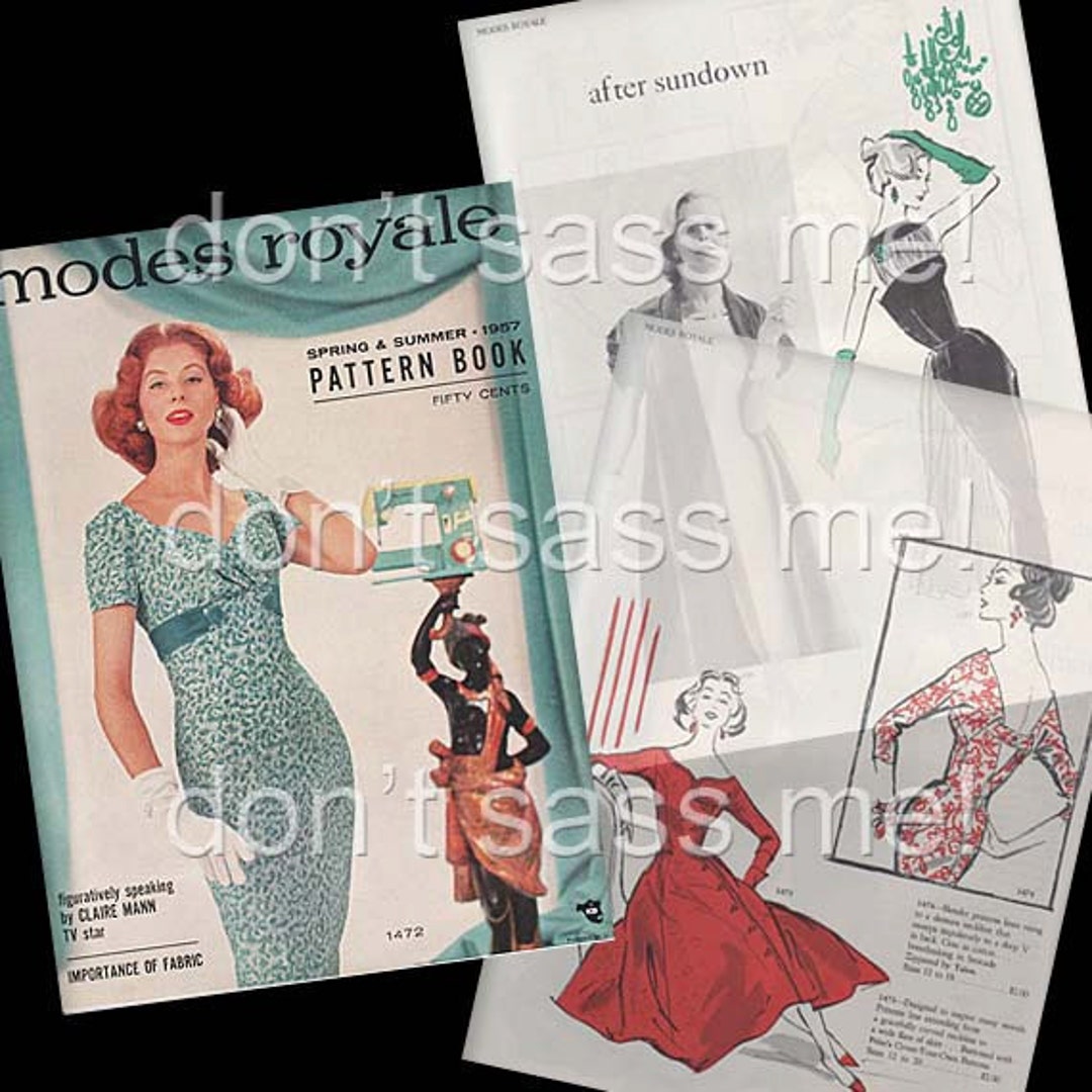 1950s Digital Download Vintage MODES ROYALE Pattern Catalog 28 Pages