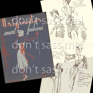 1940s Digital Download Vintage ORIGINATOR Fashion Sketchbook Catalog - 31 Pages Printable PDF