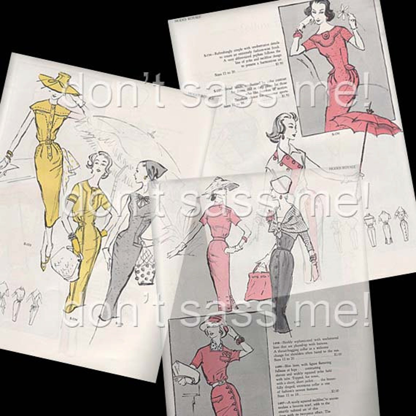 1950s Digital Download Vintage MODES ROYALE Pattern Catalog 28 Pages