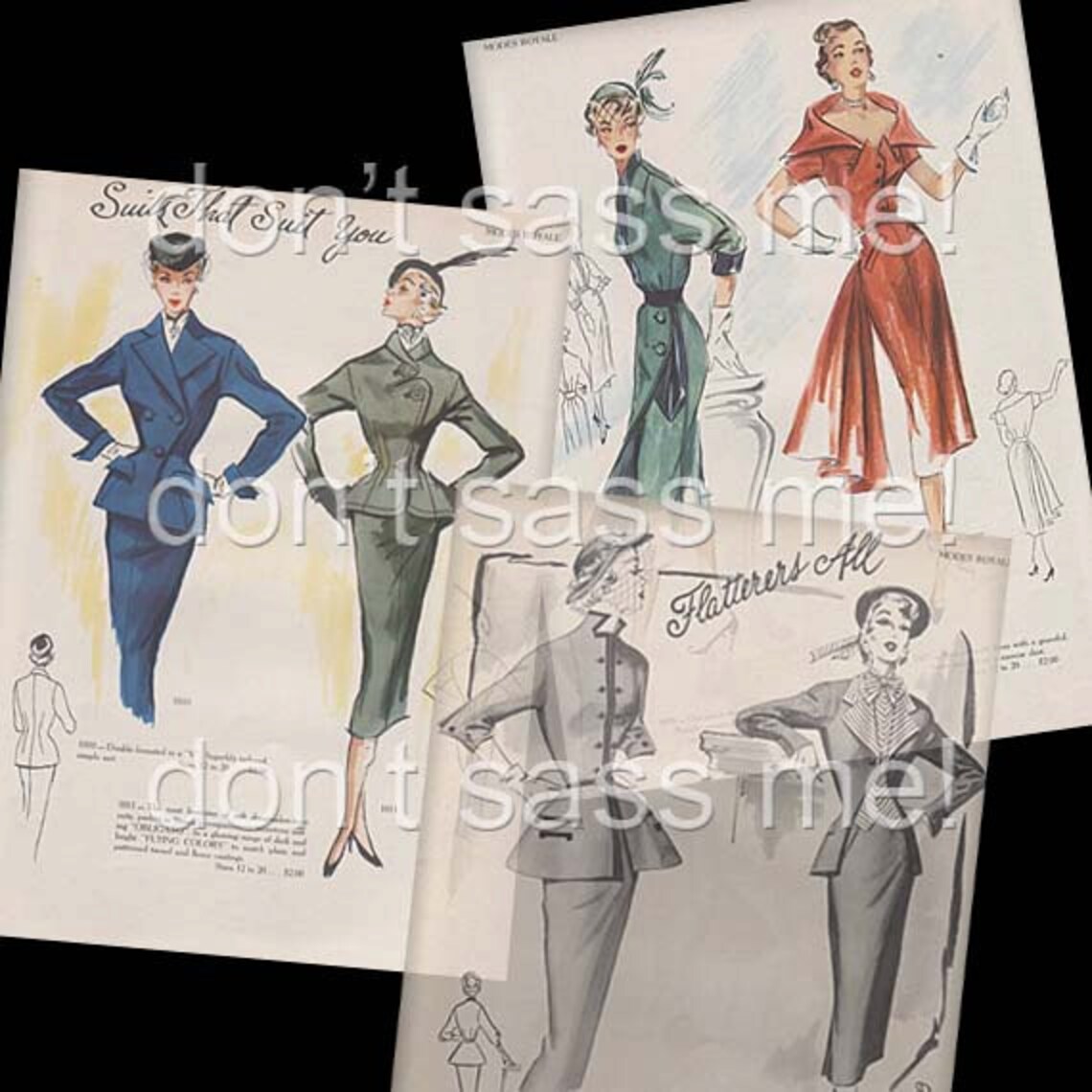 1950s Digital Download Vintage MODES ROYALE Pattern Catalog 25 Pages