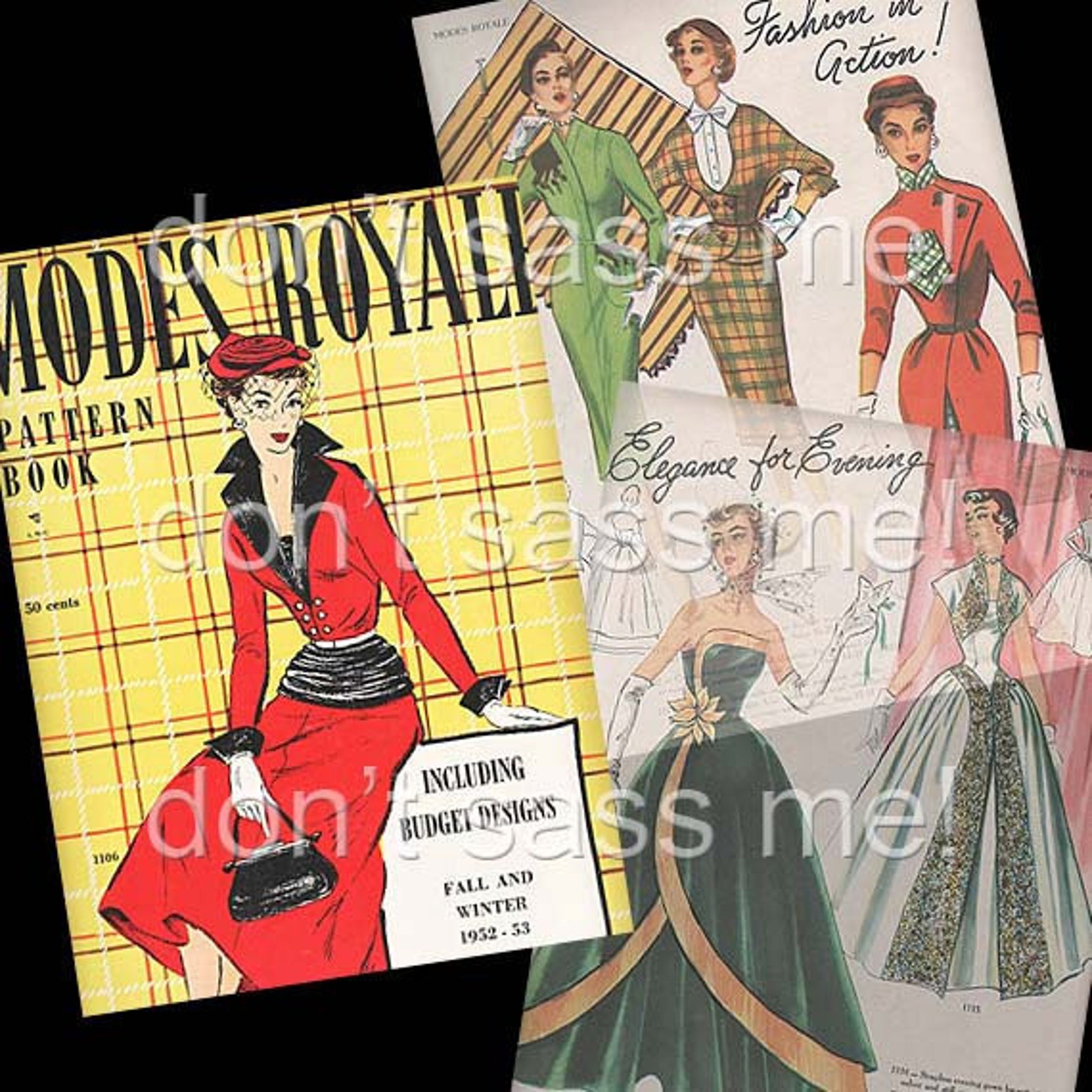 1950s Digital Download Vintage MODES ROYALE Pattern Catalog 28 Pages