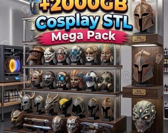 Cosplay STL Pack| 2000GB+ Mask, Helmet, Armor Sets of Ultimate Collection BundleFiles