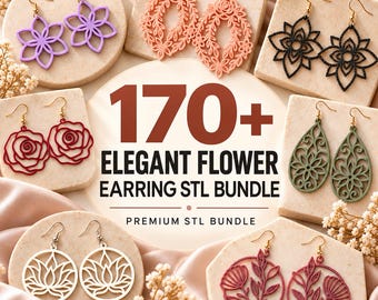 170+ Floral Earring STL Bundle – Elegant Flower, Botanical & Bridal Jewelry 3D Print Files