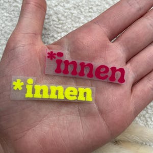 Bügelbild „*innen“ - Statement Patch aus Flockfolie - Feministisches Statement - Flock Patch - Iron On - Bügelpatch - Farbe nach Wahl