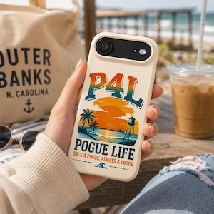 Outer Banks Phone Case, P4L Pogue Life iPhone Case, Retro OBX Sunset Case, Once a Pogue Always a Pogue Gift