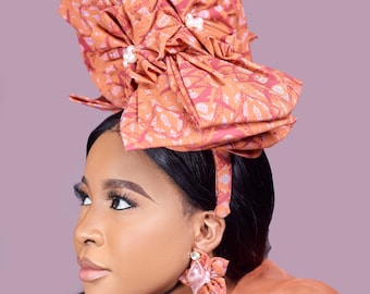 Diadema tocado naranja / Regalo del Día de la Madre para mamá / Tocado para invitada de boda / Tocado llamativo