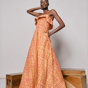 ethical evening dresses Chic and Holland HF110158 - Beaded Couture Evening Gown 26 / Gold main image 0