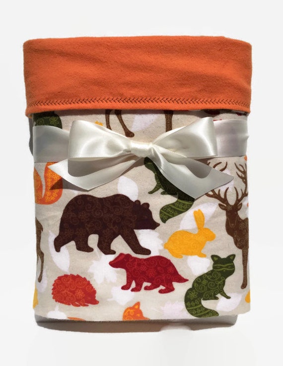 Flannel Baby Blanket Woodland Animal Baby Blanket Baby Boy Blankets