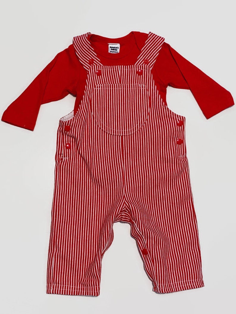 Red Striped Overalls Baby Overalls Gender Neutral Baby Boy Etsy