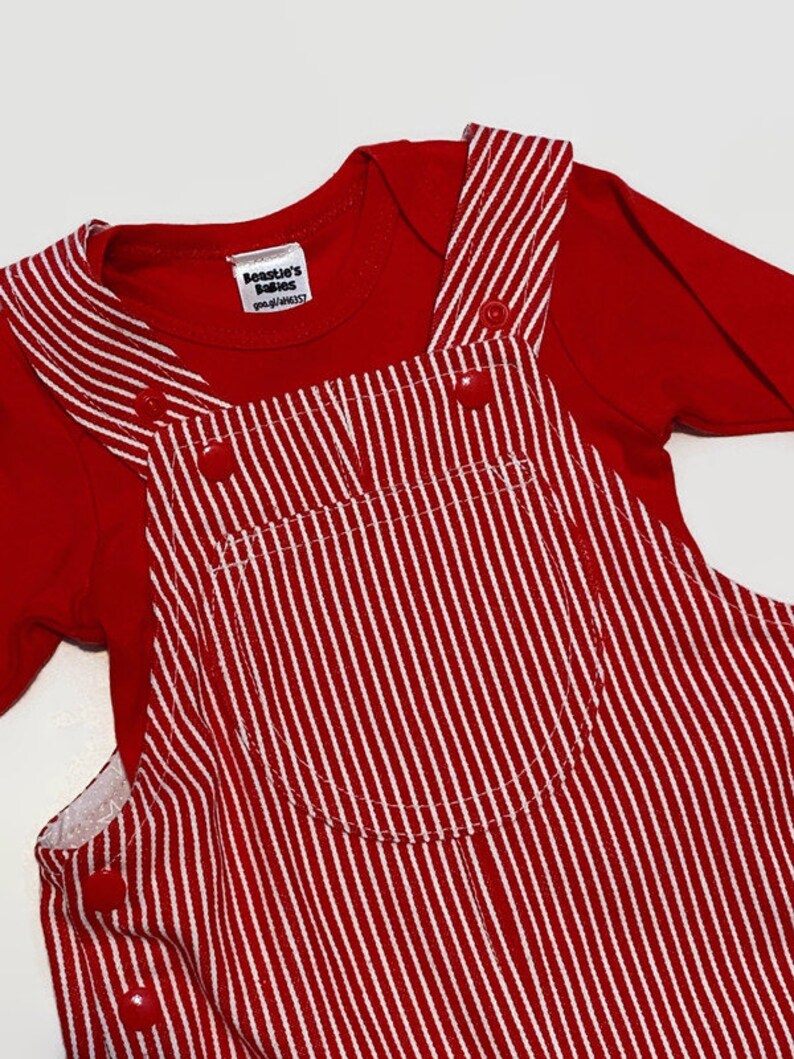 Red Striped Overalls Baby Overalls Gender Neutral Baby Boy Etsy