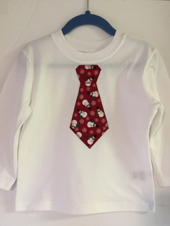Christmas Shirt - Shirt With Tie - Shirt With Appliquéd Tie - Baby Boy - Snowman Shirt - Toddler Shirt - Custom T Shirts - Holiday T Shirts Il_570xn
