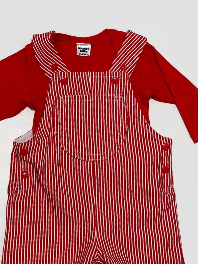 Red Striped Overalls Baby Overalls Gender Neutral Baby Boy Etsy