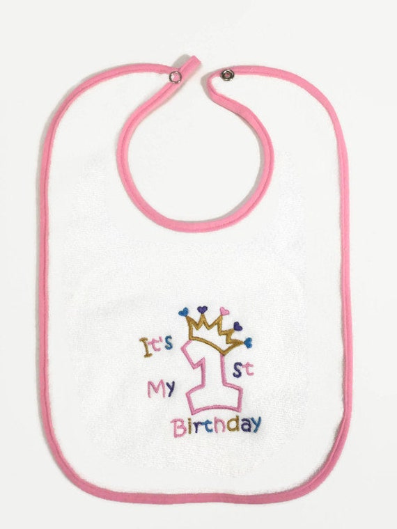 1st birthday bib girl