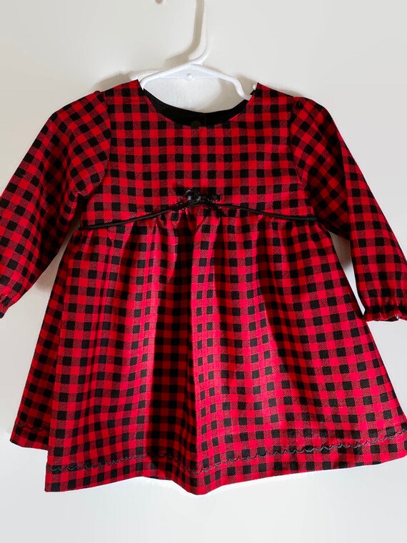 baby girl christmas plaid dress
