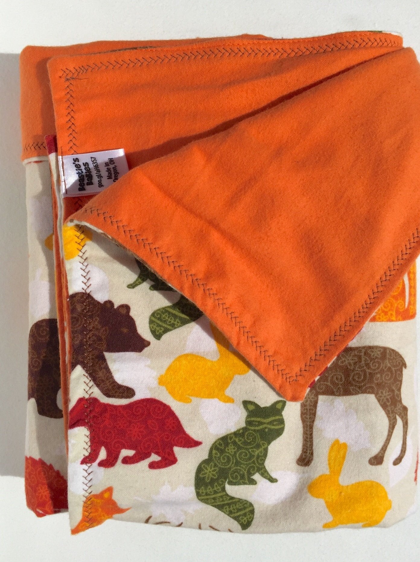 Flannel Baby Blanket Woodland Animal Baby Blanket Baby Boy Etsy