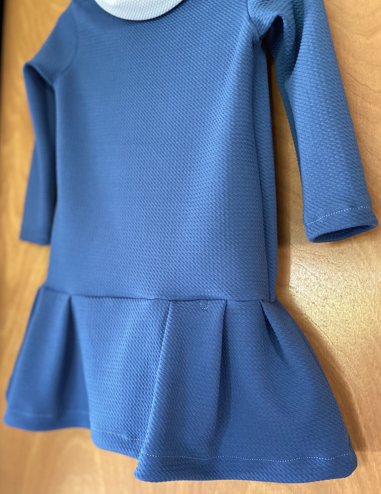 Toddler Girls Blue Knit Dress Blue Dress With Cowl Neck Etsy