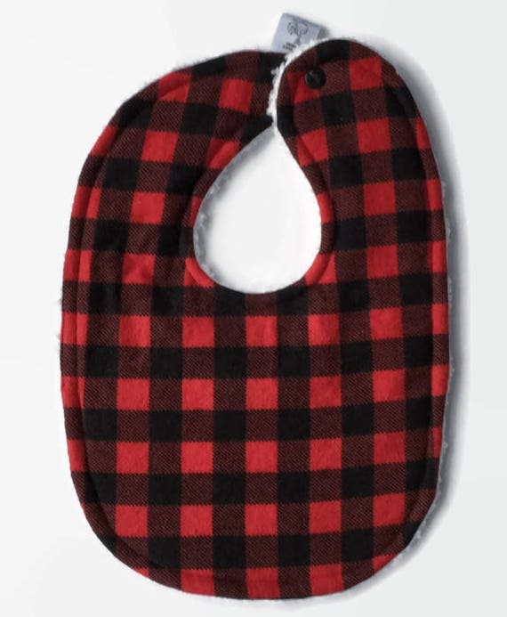 Buffalo Plaid Bib - Boy Bib - Lumberjack Birthday Bib - Red Checkered Bib - 1st Birthday Bibs Il_570xn
