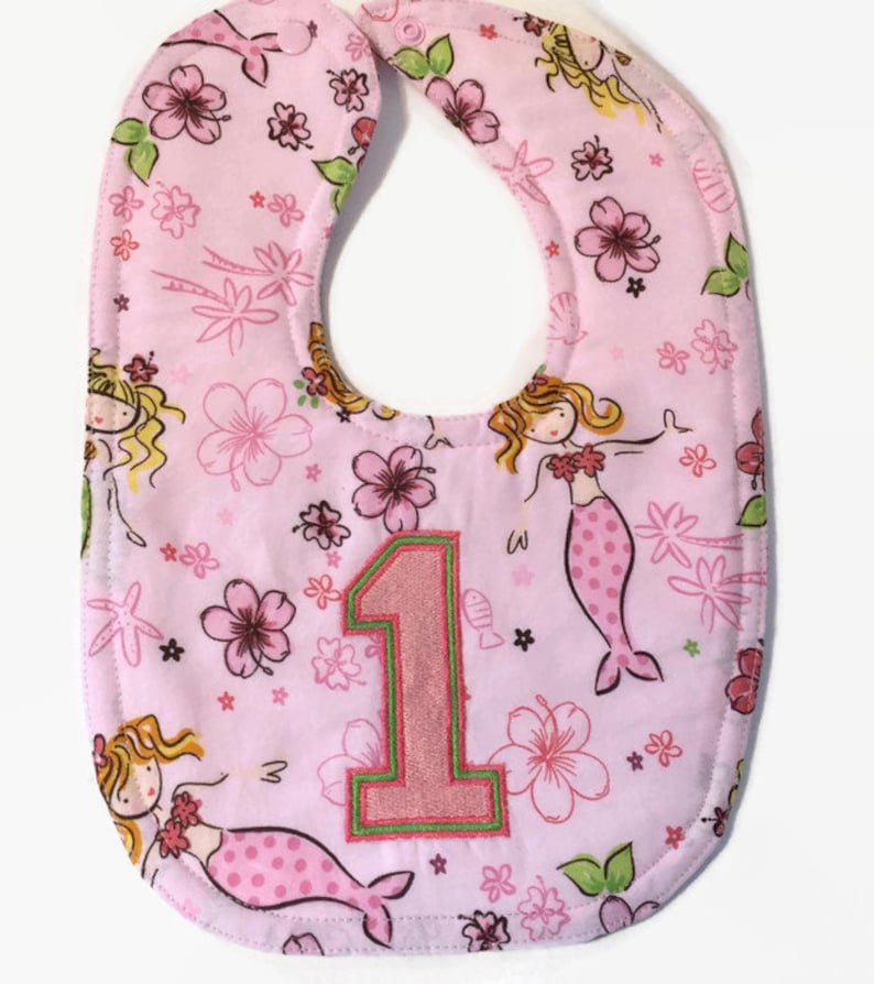 Mermaid Birthday Bib 1st Birthday Bibs for Girls Cake Etsy