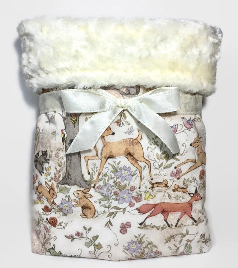 Woodland Baby Blanket Woodland Nursery Bedding Baby Girl Etsy