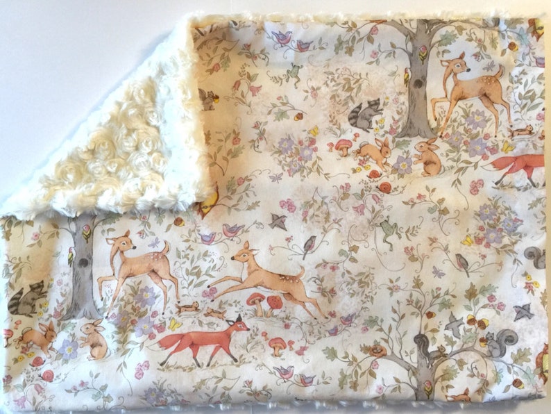 Woodland Baby Blanket Woodland Nursery Bedding Baby Girl Etsy